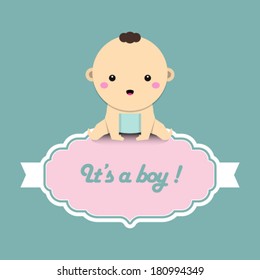 Baby Shower invitation card with baby