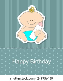 Baby Shower invitation card with baby