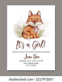 Baby Shower  invitation card background template for baby girl and baby boy