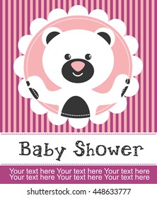 Baby Shower. Invitation Card. Bear. Vector illustration