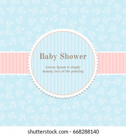 Baby shower invitation card with bike
