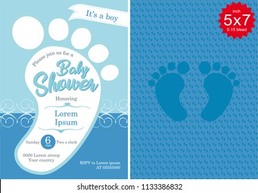 baby shower invitation card, Baby Shower boy, announcement baby, Invitation Template, baby feet
