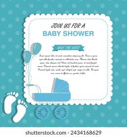 baby shower invitation card, It's a boy. Vector illustration