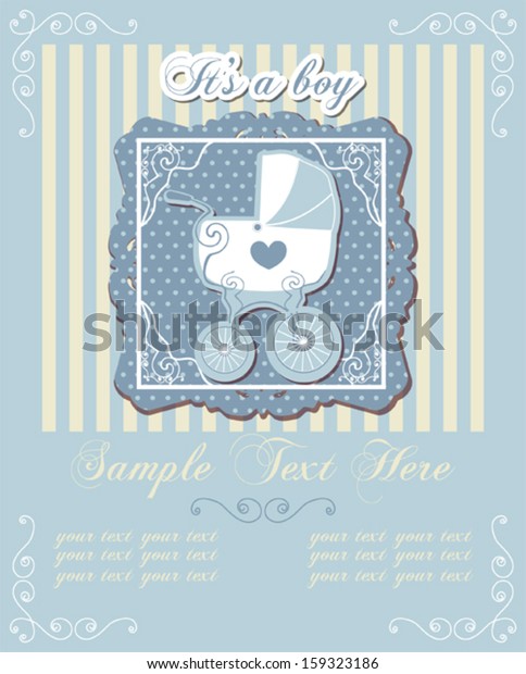 Baby Shower Invitation Card Baby Boy Stock Vector Royalty Free