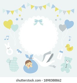 Baby shower invitation card for boys