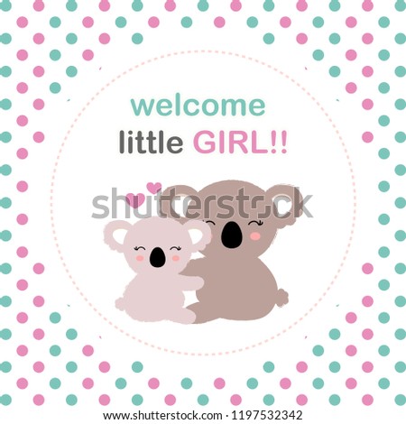 Baby Shower Invitation Card Cute Koala Stock Vector Royalty Free