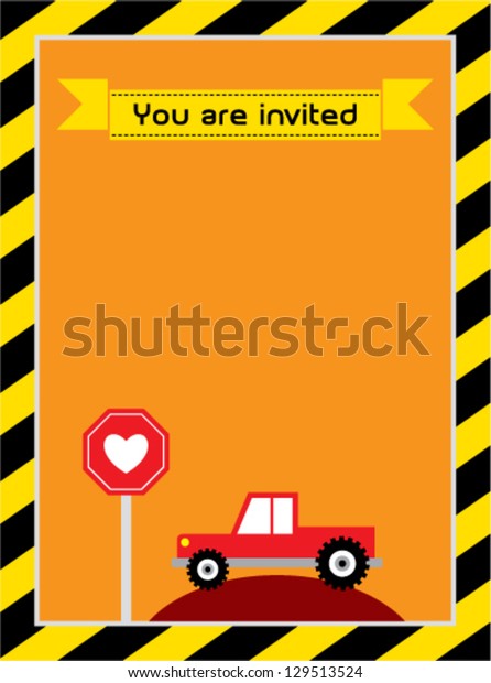baby
shower invitation card with cute truck
graphic