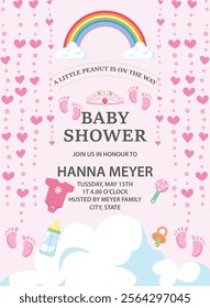 Baby Shower Invitation Card Design Vector