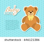 baby shower invitation card. Flat vector illustration