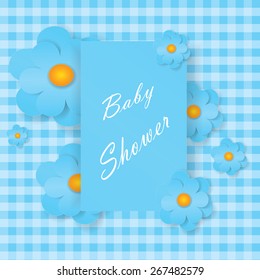 Baby Shower Invitation Card with Flowers