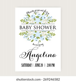 Baby Shower Invitation Card with Flowers