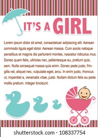 Baby Shower Invitation Card for a Girl