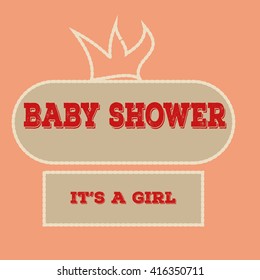 Baby shower invitation card. Girl crown