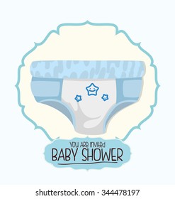 Baby shower invitation card graphic design, vector illustration