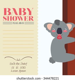 Baby shower invitation card graphic design, vector illustration