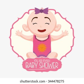 Baby shower invitation card graphic design, vector illustration