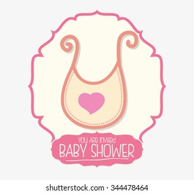 Baby shower invitation card graphic design, vector illustration