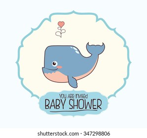 Baby shower invitation card graphic design, vector illustration
