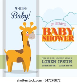 Baby shower invitation card graphic design, vector illustration