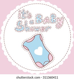 baby shower invitation card. hand drawn vector doodle illustration