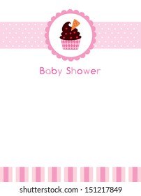 baby shower invitation card with muffin graphic