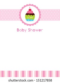 baby shower invitation card with muffin graphic