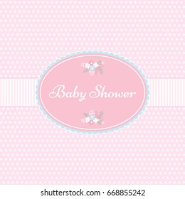 Baby shower invitation card in pastel colors