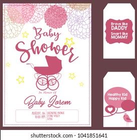 Baby shower invitation card template