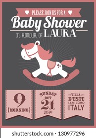 baby shower invitation card template vector/illustration