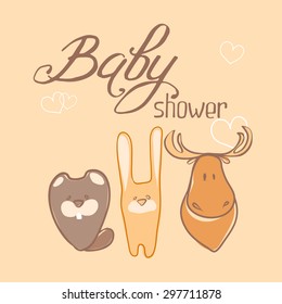 baby shower invitation card template vector/illustration