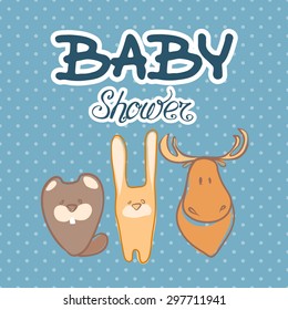 baby shower invitation card template vector/illustration
