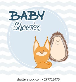 baby shower invitation card template vector/illustration