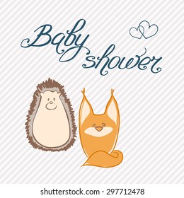 baby shower invitation card template vector/illustration