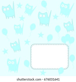 Baby shower invitation card template. Vector illustration.
