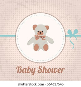 Baby shower invitation card with toy