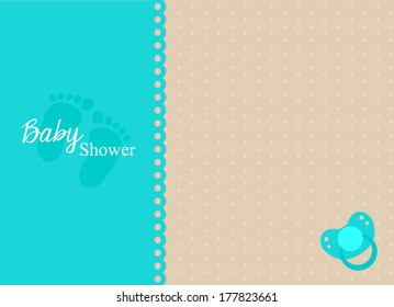 baby shower invitation card with turquoise pacifier