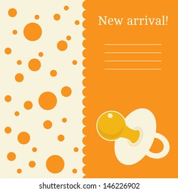 Baby shower invitation card, vector. You can place any text here