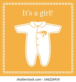 Baby shower invitation card, vector. You can place any text here