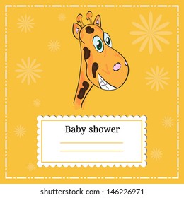 Baby shower invitation card, vector. You can place any text here