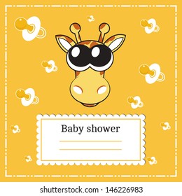 Baby shower invitation card, vector. You can place any text here