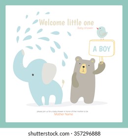 Baby shower invitation card in vector.