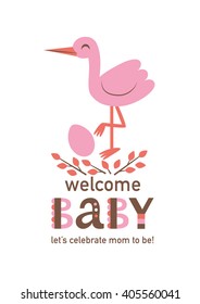 baby shower invitation card vector illustration