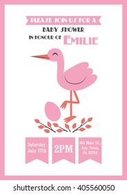 baby shower invitation card vector illustration