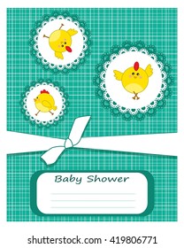 Baby shower invitation card - vector illustration