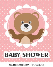 Baby Shower Invitation Card. Vector illustration