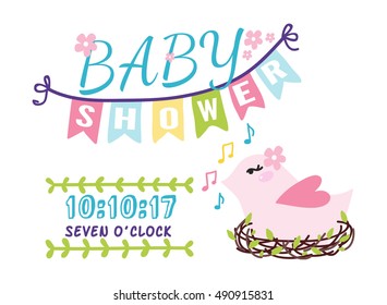 Baby shower invitation card vector graphic