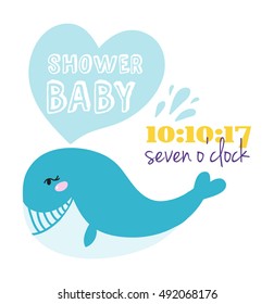 Baby shower invitation card vector graphic