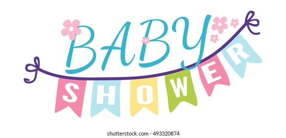 Baby shower invitation card vector graphic