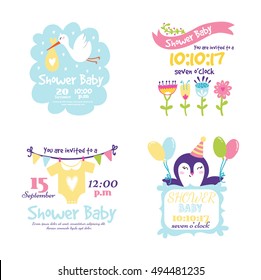 Baby shower invitation card vector graphic