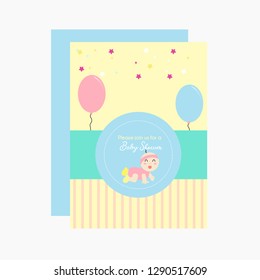 baby shower invitation card with white background